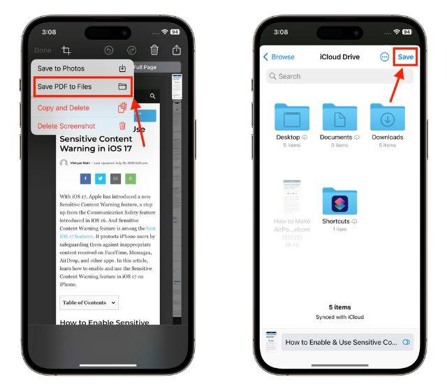 如何在iPhone上拍摄滚动屏幕截图