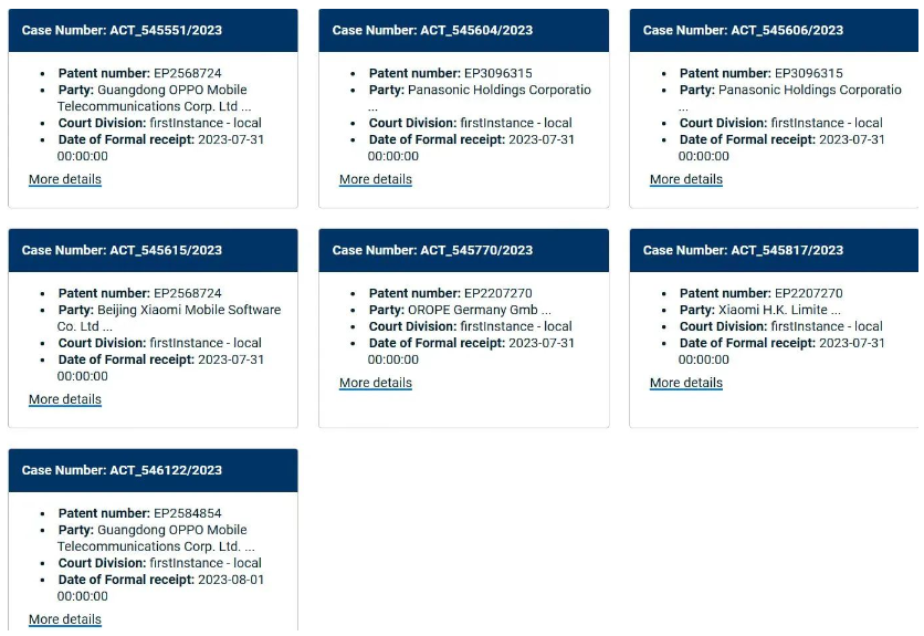 松下对小米和OPPO提起蜂窝通信标准专利必要诉讼