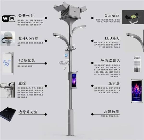 太科幻!浙江出现5G北斗路灯杆:顶部无人机每天自动起飞巡检