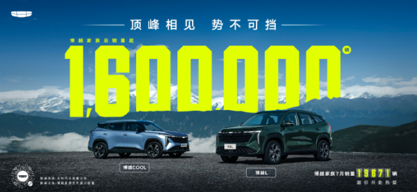 吉利汽车7月销量增长13%,新能源车型销售出色