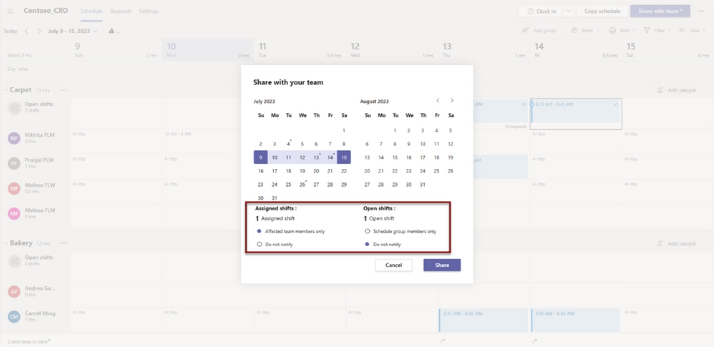 微软Microsoft Teams改进Shifts模块，大幅优化通知系统