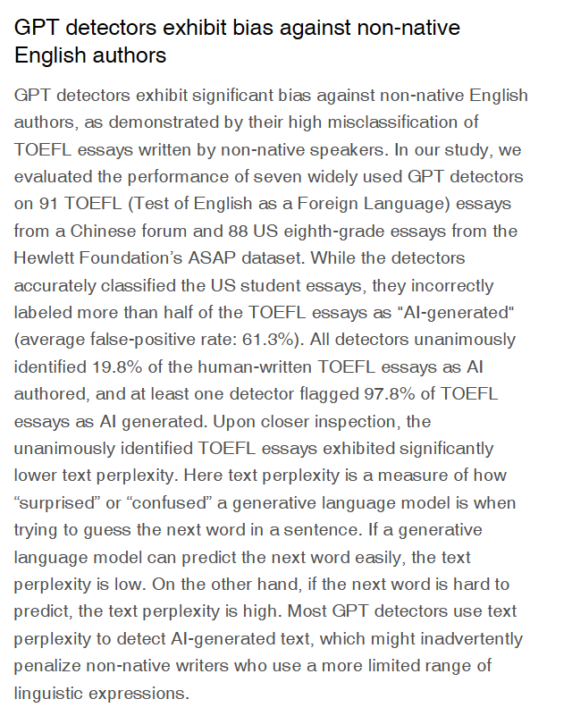 检测器闹乌龙,非英语母语者撰写的英语文章过半被认为是 AI 写的