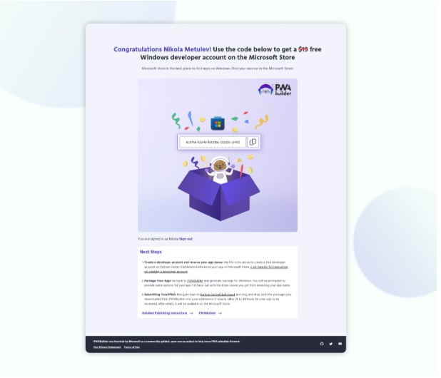 免费开发者账号!微软携手PWABuilder推广PWA应用