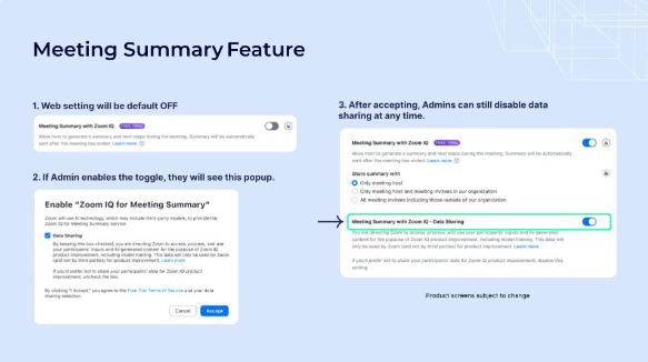 Zoom保证数据用途透明,并确保AI训练经由用户许可