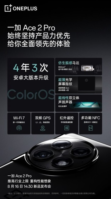 重写标题如下:一加Ace 2 Pro盛大发布:全面揭秘新旗舰的强大硬件配置!