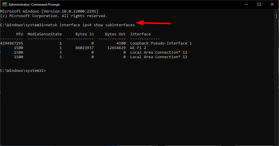 Windows 11 上如何调整 MTU 大小