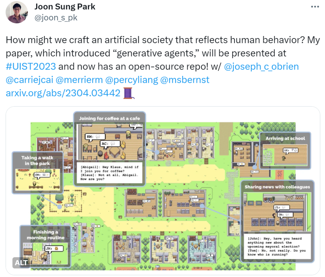 25个AI智能体源码现已公开，灵感来自斯坦福的「虚拟小镇」和《西部世界》