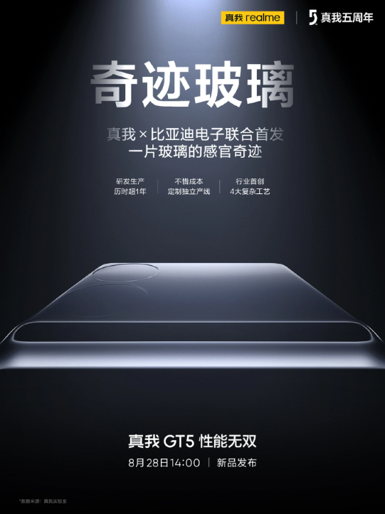 真我GT5:突破性能极限,奇迹玻璃引领质感革命!