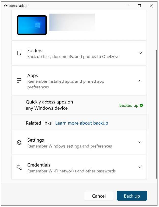 备份再升级!Win10八月可选更新推出全新Windows Backup应用,备份功能更智能化