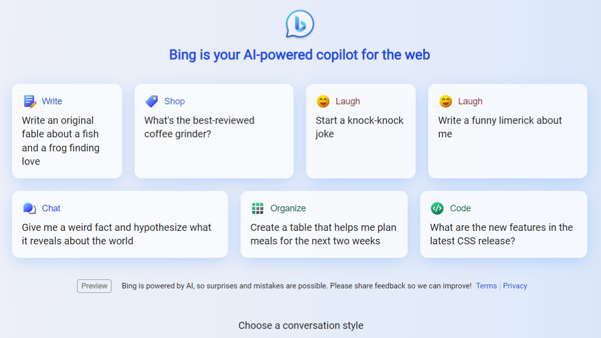 Bing AI Chat 在 Chrome 最新稳定版本中推出，同时引入了其企业模式
