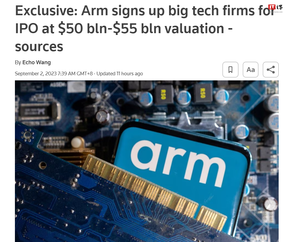 Arm 与苹果、英伟达等公司达成合作,计划上市估值目标为500-550亿美元