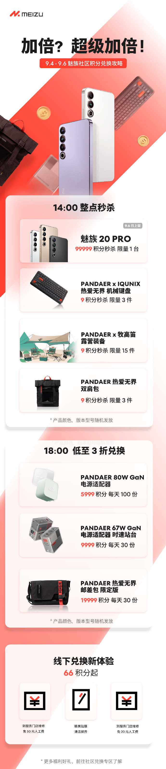 魅族社区积分体系升级,限量兑换魅族 20 Pro、机械键盘等奖品