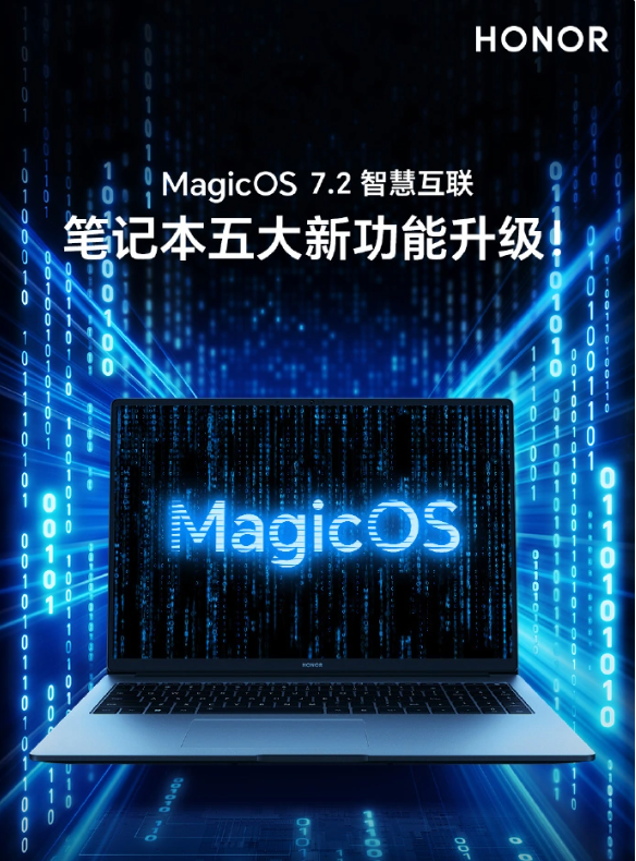 网络共享： 荣耀笔记本与荣耀设备实现无缝网络连接，畅享移动网络便利