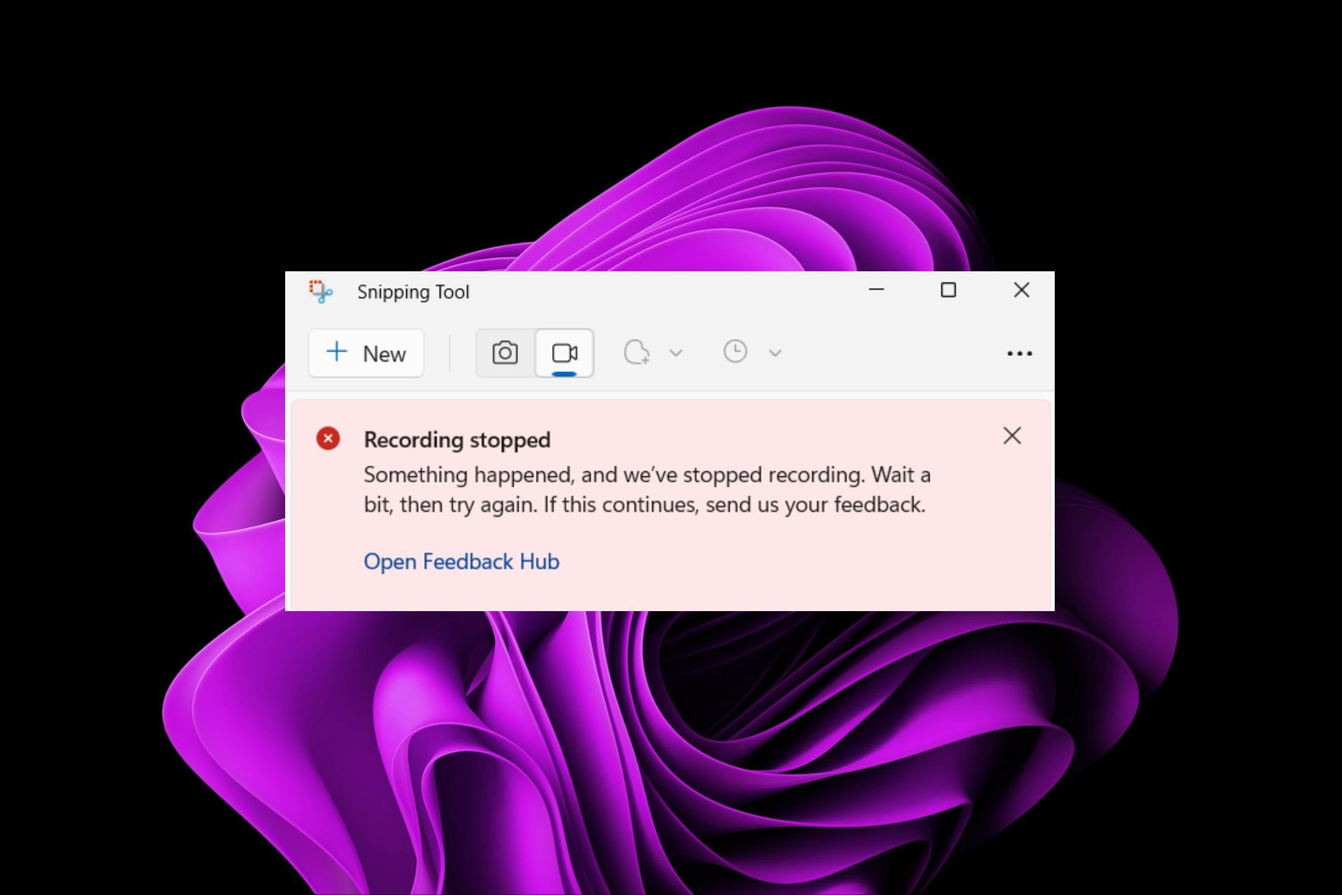 修复:截图工具中录制视频不起作用