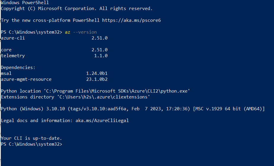 在 Windows 11 或 10 上，使用 Powershell 或 CMD 安装 Azure CLI