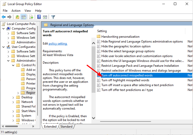 Windows 11 上如何启用或禁用自动更正拼写错误的单词功能