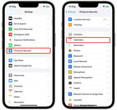 如何管理iOS 17中应用程序对日历的访问权限