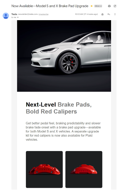 特斯拉发布全新刹车升级方案,提升Model S和Model X性能水平