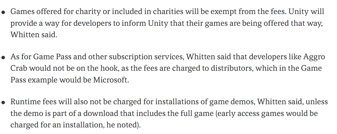 Unity 官方回应争议:仅对应用初费收费,慈善游戏免费