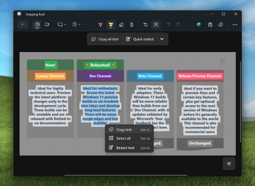 微软最新发布Win11截图工具，新增OCR功能