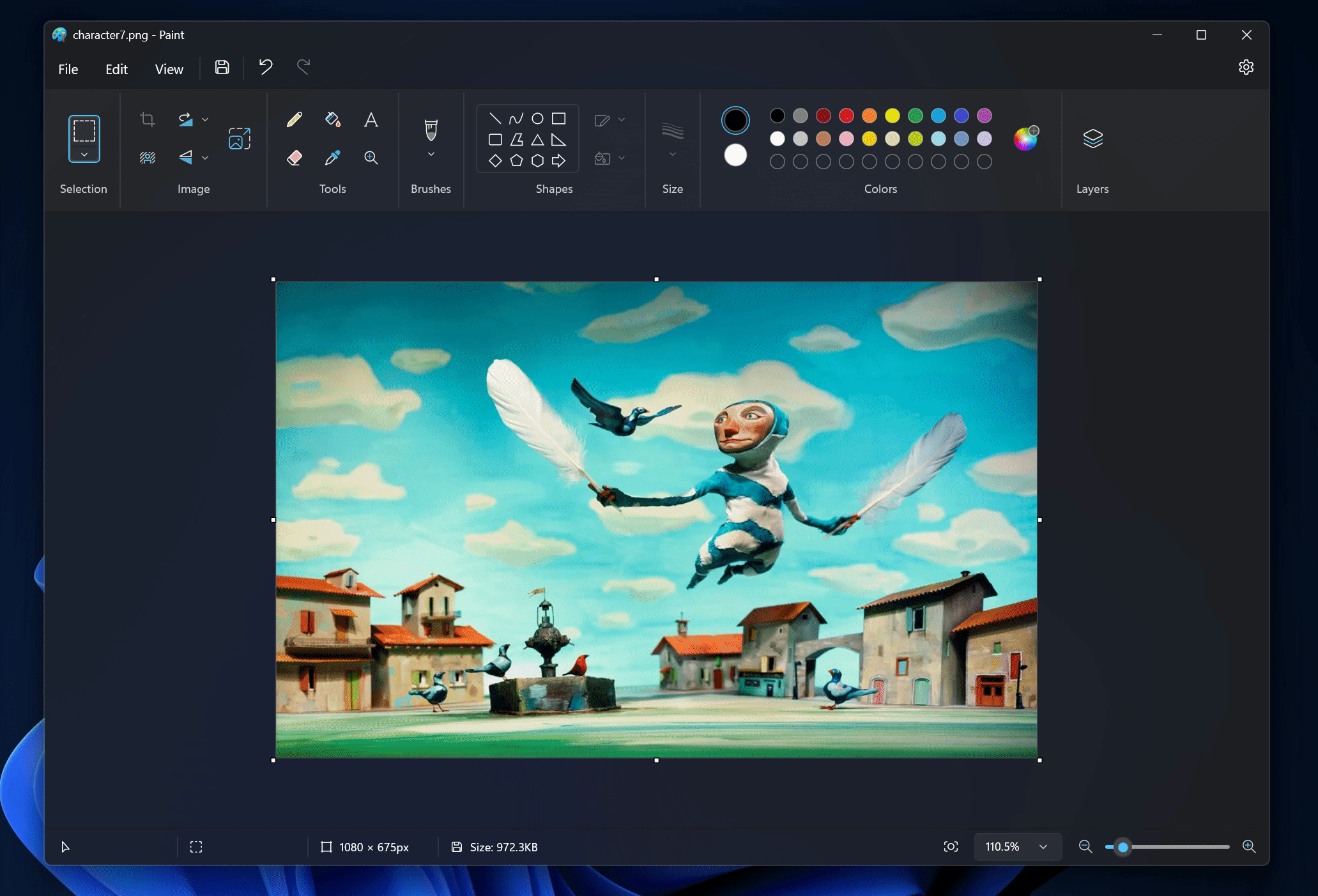Microsoft Paint现已支持图层功能,类似于Photoshop,支持透明度
