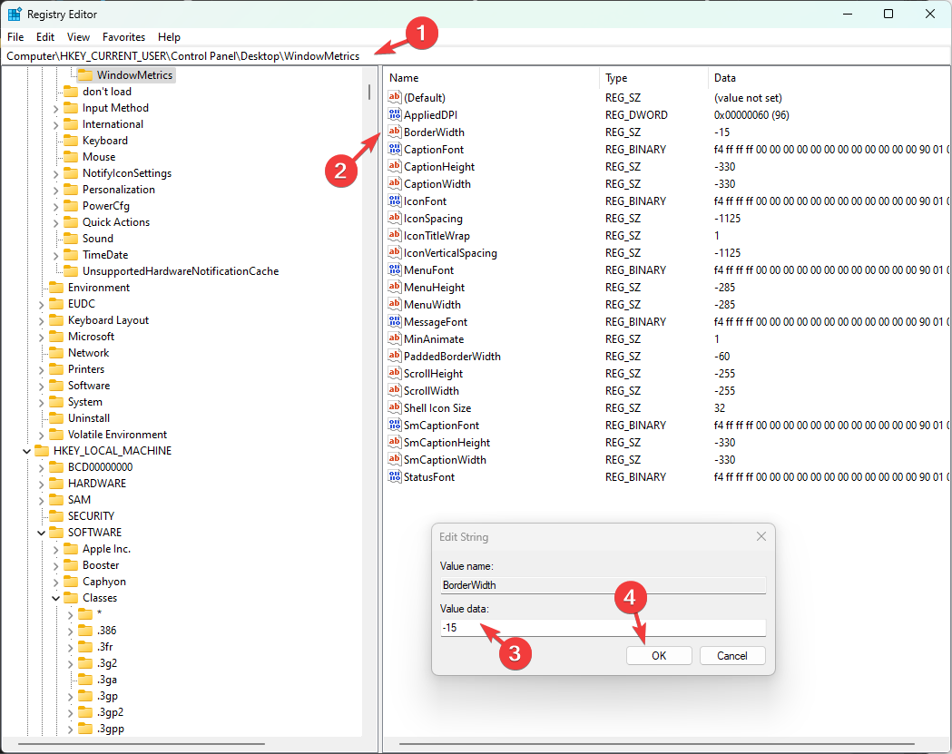 Windows 11 上调整窗口边框设置的方法:更改颜色和大小