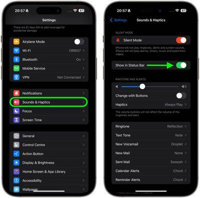 iPhone 15 Pro:如何摆脱状态栏中的静音模式符号
