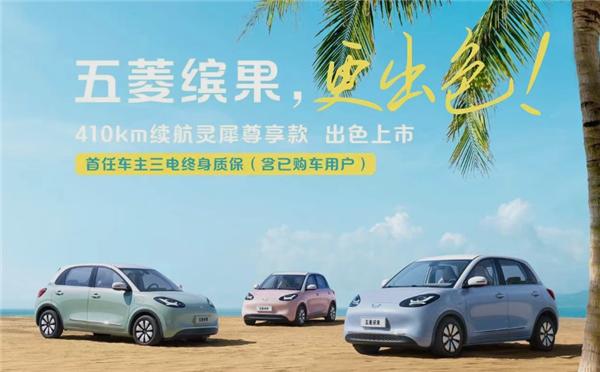 全新五菱缤果尊享款:续航里程升级至410公里