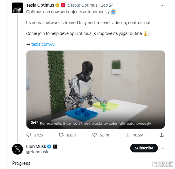 视觉分类、单腿瑜伽!特斯拉人形机器人秀新技能,机器人概念闻风而动