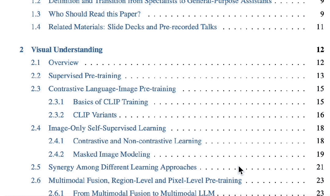 多模态大模型最全综述来了!7位微软研究员大力合作,5大主题,成文119页