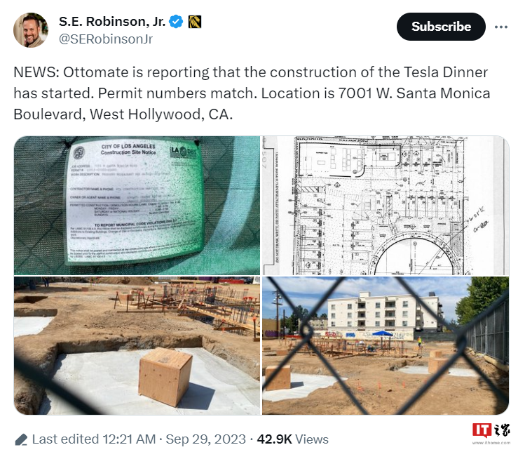 特斯拉推出“汽车影院 & 餐厅”超级充电站,提供电影、食物和充电桩设施