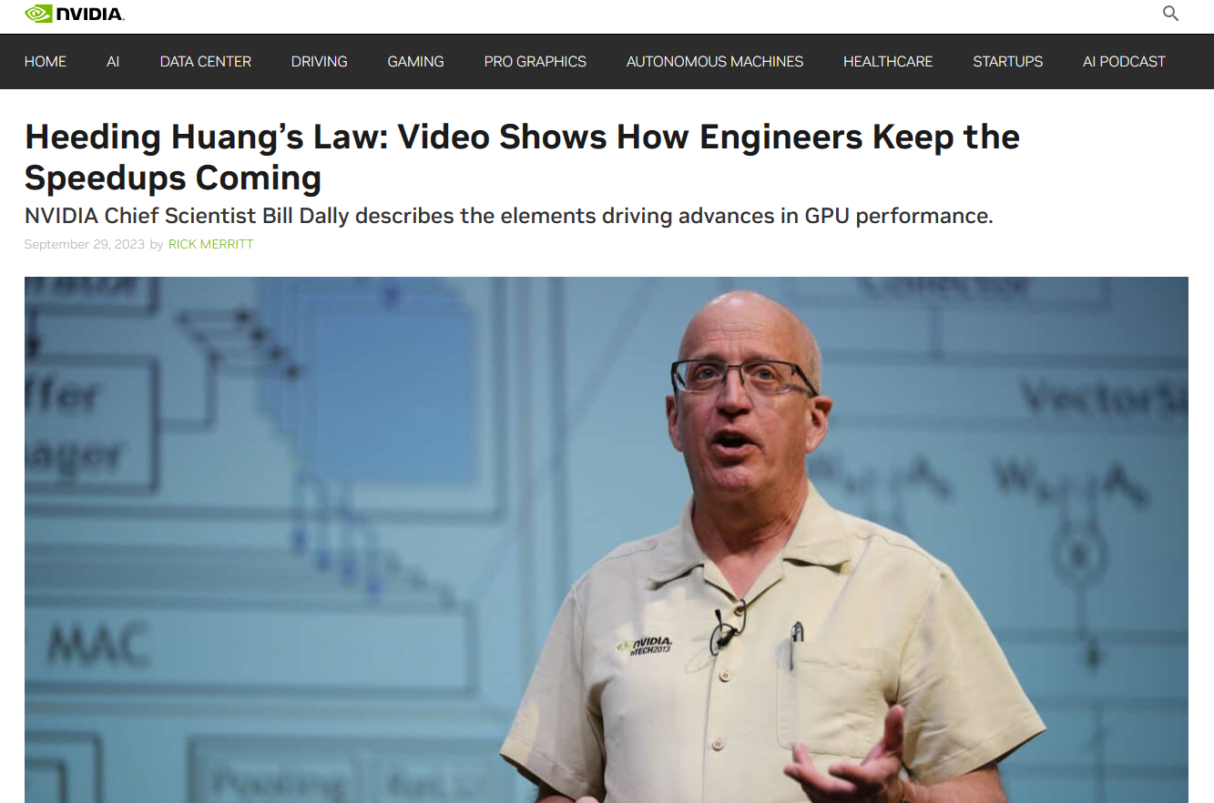 英伟达发文介绍“黄氏定律”:GPU 推理性能十年提升 1000 倍,无惧摩尔定律影响