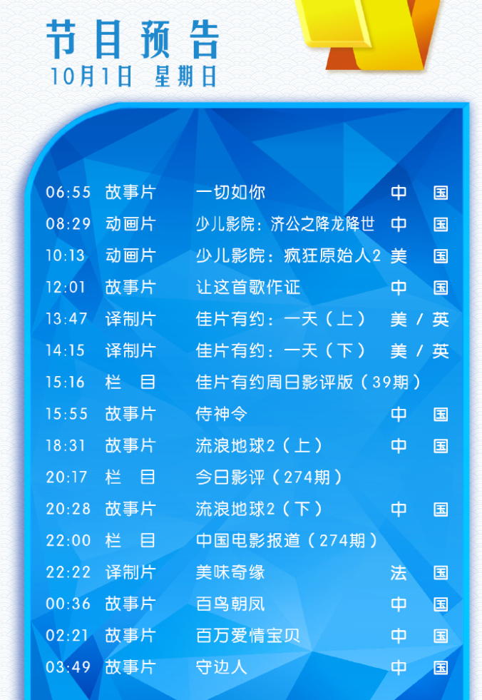 央视CCTV-6今晚将首播国产科幻电影《流浪地球2》，分为上下两部分