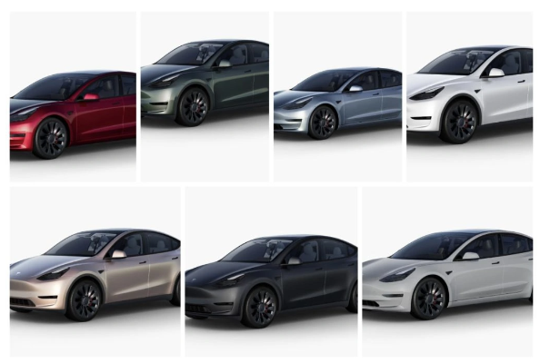 特斯拉在美国市场推出个性化改色服务，Model 3和Model Y车主可享彩色车衣服务