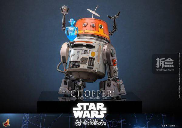 HOTTOYS 星球大战 阿索卡CHOPPER 宇航技工机器人 1/6比例可动人偶的标题可以重写为：HOTTOYS 星球大战 阿索卡CHOPPER 宇航技工机器人 1/6比例可动人偶 - 热销商品！