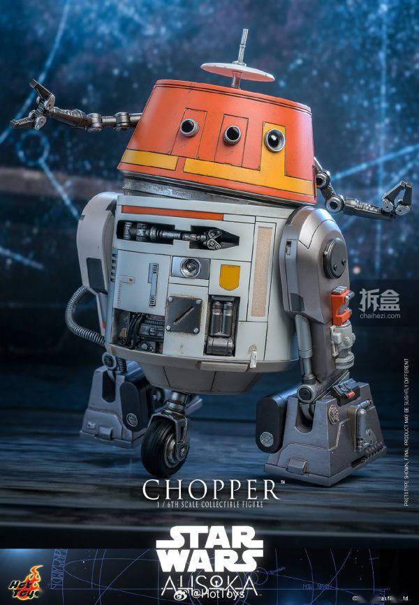 HOTTOYS 星球大战 阿索卡CHOPPER 宇航技工机器人 1/6比例可动人偶的标题可以重写为：HOTTOYS 星球大战 阿索卡CHOPPER 宇航技工机器人 1/6比例可动人偶 - 热销商品！