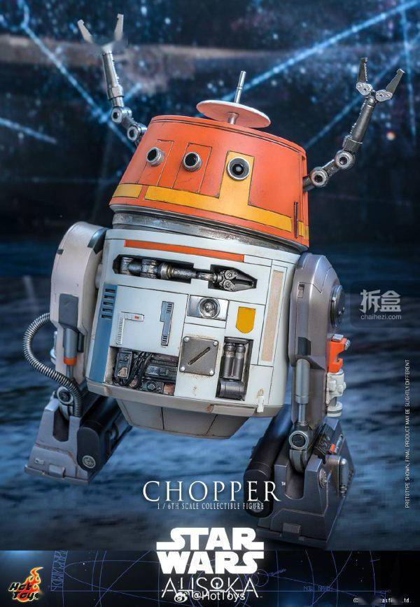 HOTTOYS 星球大战 阿索卡CHOPPER 宇航技工机器人 1/6比例可动人偶的标题可以重写为：HOTTOYS 星球大战 阿索卡CHOPPER 宇航技工机器人 1/6比例可动人偶 - 热销商品！
