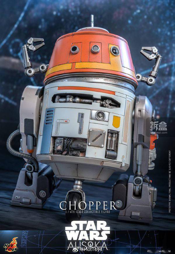 HOTTOYS 星球大战 阿索卡CHOPPER 宇航技工机器人 1/6比例可动人偶的标题可以重写为：HOTTOYS 星球大战 阿索卡CHOPPER 宇航技工机器人 1/6比例可动人偶 - 热销商品！