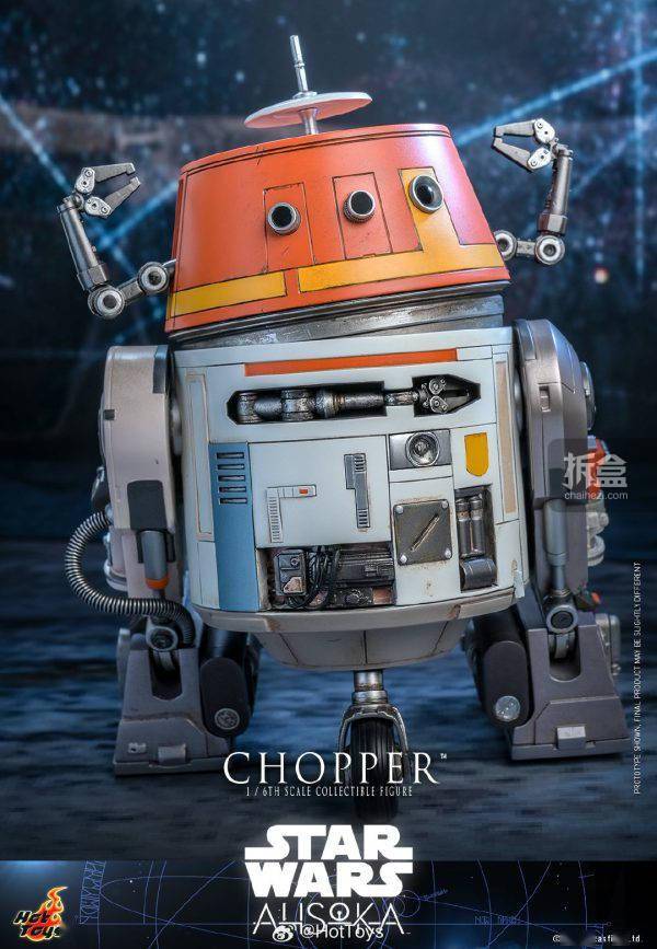 HOTTOYS 星球大战 阿索卡CHOPPER 宇航技工机器人 1/6比例可动人偶的标题可以重写为：HOTTOYS 星球大战 阿索卡CHOPPER 宇航技工机器人 1/6比例可动人偶 - 热销商品！