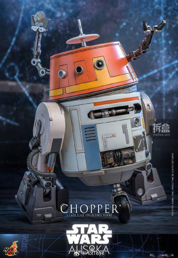 HOTTOYS 星球大战 阿索卡CHOPPER 宇航技工机器人 1/6比例可动人偶的标题可以重写为：HOTTOYS 星球大战 阿索卡CHOPPER 宇航技工机器人 1/6比例可动人偶 - 热销商品！