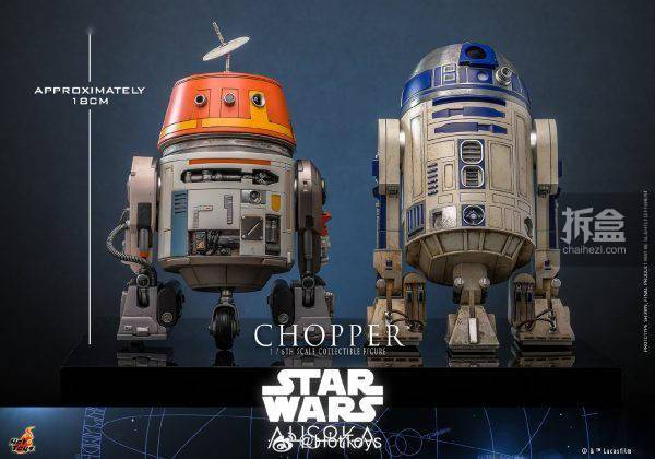 HOTTOYS 星球大战 阿索卡CHOPPER 宇航技工机器人 1/6比例可动人偶的标题可以重写为：HOTTOYS 星球大战 阿索卡CHOPPER 宇航技工机器人 1/6比例可动人偶 - 热销商品！