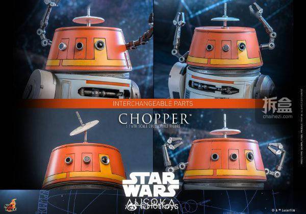 HOTTOYS 星球大战 阿索卡CHOPPER 宇航技工机器人 1/6比例可动人偶的标题可以重写为：HOTTOYS 星球大战 阿索卡CHOPPER 宇航技工机器人 1/6比例可动人偶 - 热销商品！