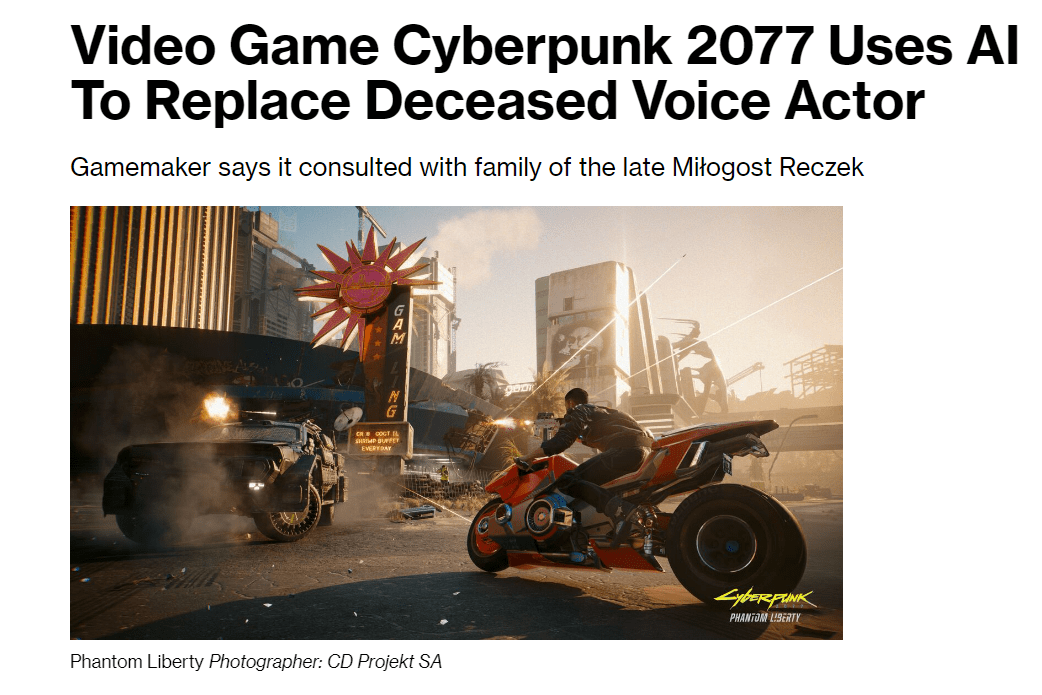 AI 帮助 CDPR 重现《赛博朋克 2077》已故配音演员的声音