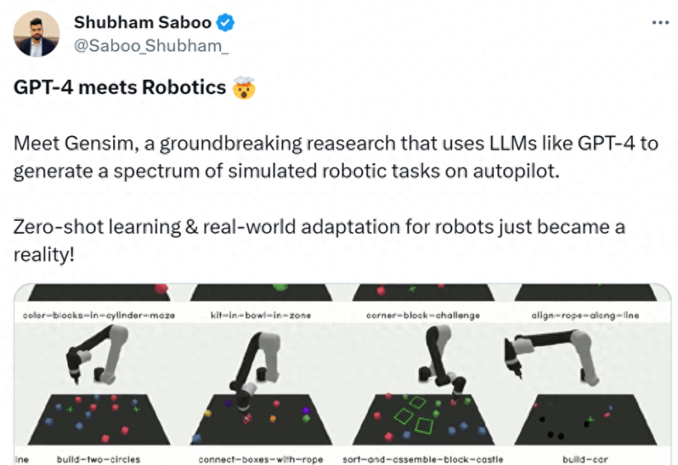 语言、机器人破壁，MIT等用GPT-4生成模拟任务，并迁移到真实世界