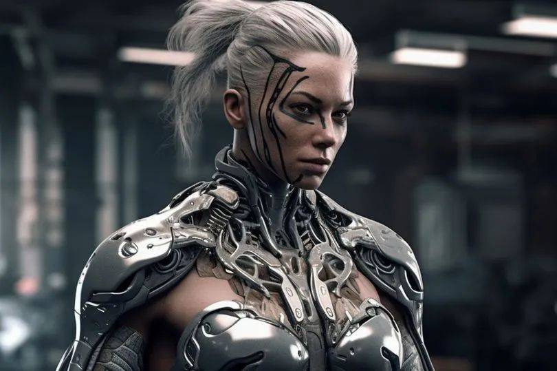 一百年后的健美运动员是啥样子？人工智能给出照片，是人与机器的结合体