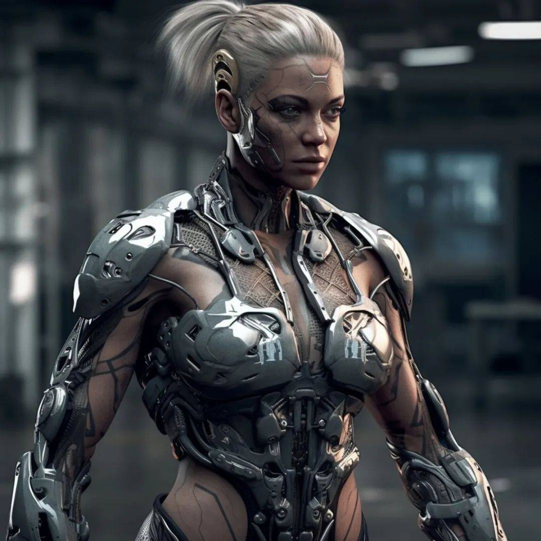 一百年后的健美运动员是啥样子？人工智能给出照片，是人与机器的结合体