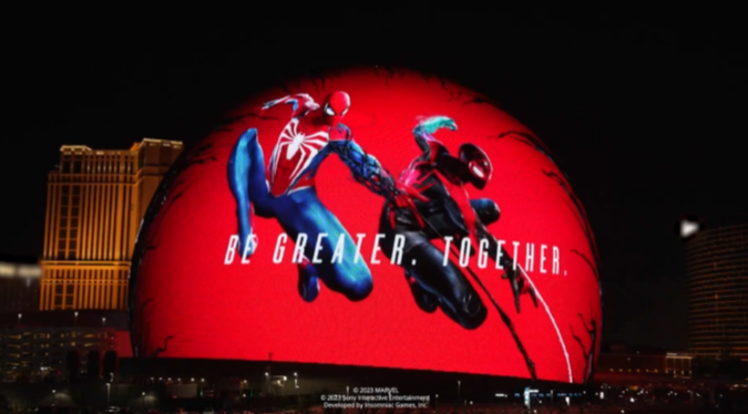 微软 Xbox 打广告第二天,索尼 PlayStation 也现身拉斯维加斯球形场馆大屏