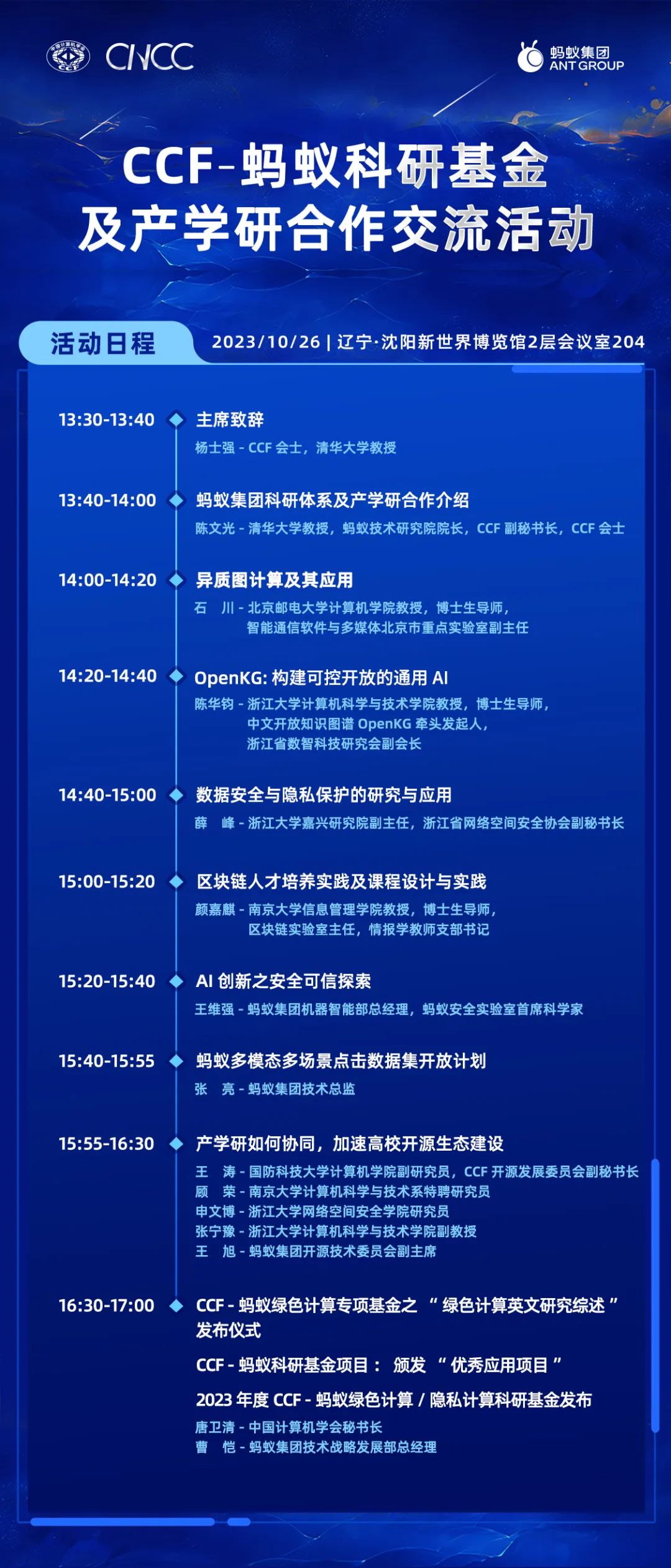 大咖云集,看点前瞻:蚂蚁集团主办CNCC2023五大论坛