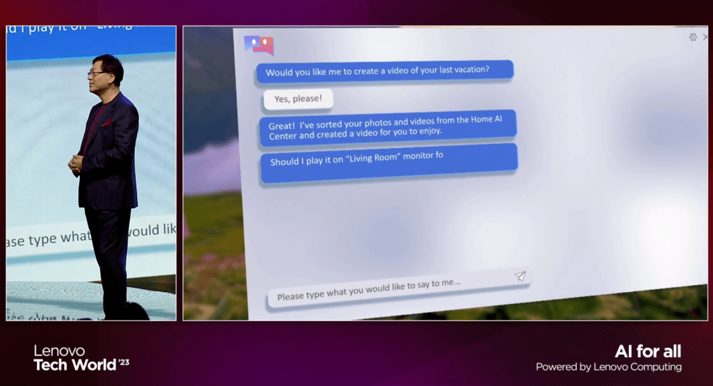 杨元庆展示AI PC：能创建本地知识库，让AI变得触手可及