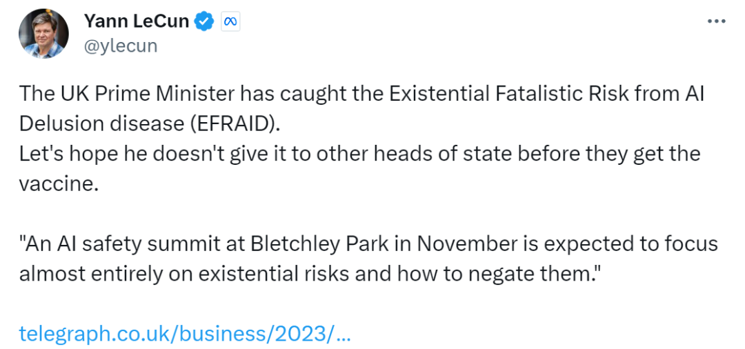 图灵奖得主吵起来了,LeCun:Bengio、Hinton等的AI灭绝论是荒谬的